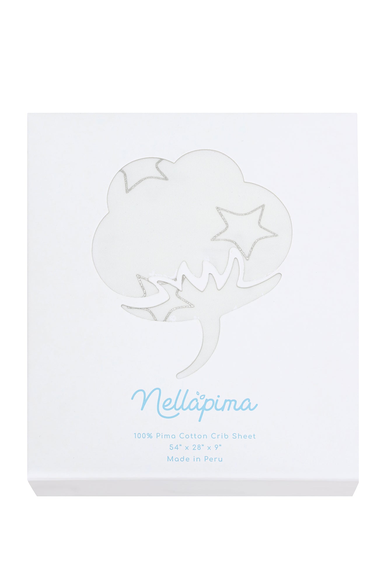 Image of Grey Stars Print Crib Sheets